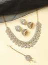 Alloy Silver White Jewel Set